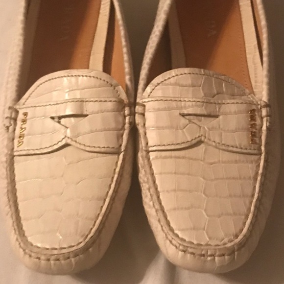 PRADA Ivory Crocodile Driving Shoe/Loafer/Moccasin - Picture 7 of 8